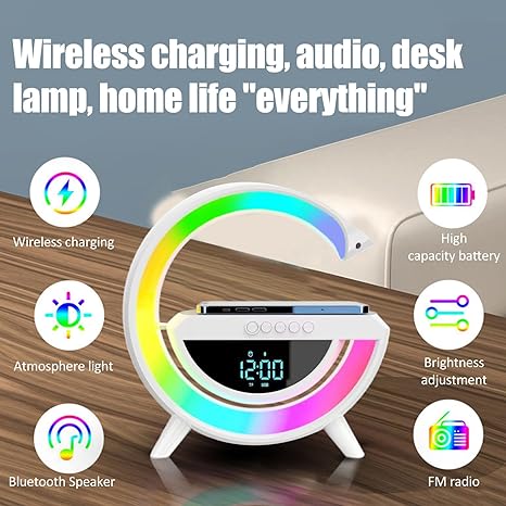 Digital Led Wireless Charger Speaker - Beauty Blushh
