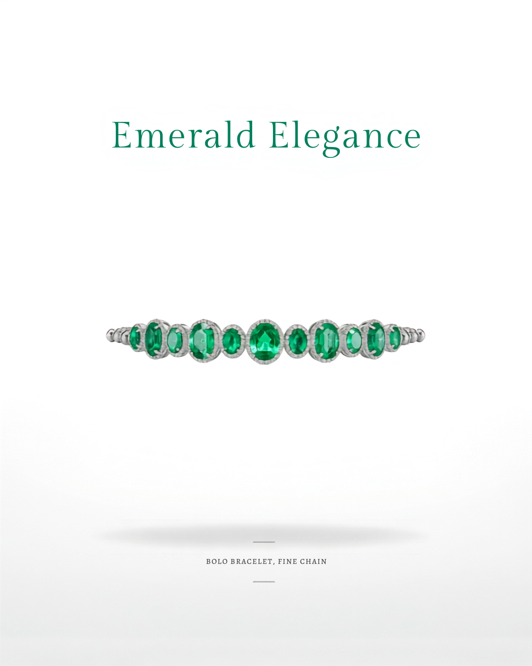 Adjustable Oval Green Sapphire Bracelet