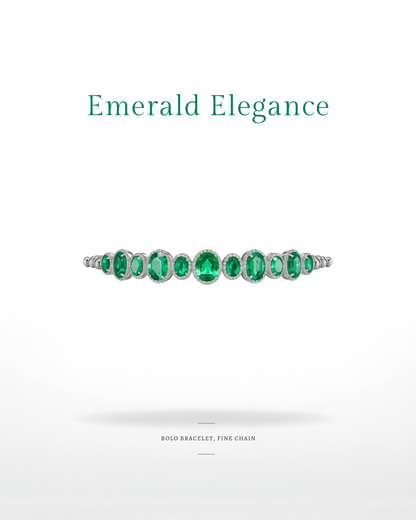 Adjustable Oval Green Sapphire Bracelet