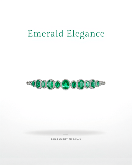 Adjustable Oval Green Sapphire Bracelet