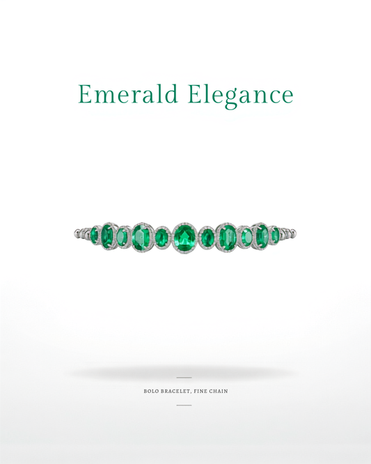 Adjustable Oval Green Sapphire Bracelet