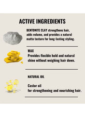 Barbaro Matte Hair Clay for Men, 60 g – Strong Hold Hair Styling Clay with Natural Bentonite, Matte Finish & Volume Boost – Best for Short & Medium Hair - Beauty Blushh