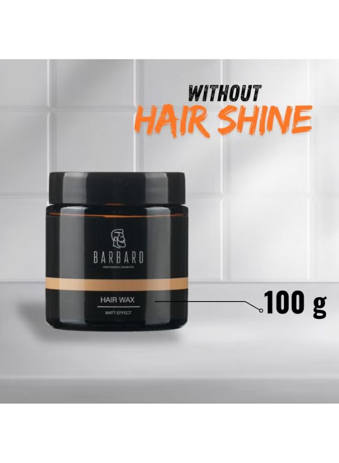 Barbaro Matte Hair Styling Wax – Flexible Strong Hold Wax for Men with Natural Matte Finish, Textured Definition & Sandalwood Aroma – 100g - Beauty Blushh
