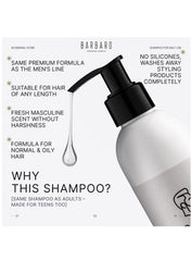 Barbaro Daily Care Shampoo for Men – Professional Shampoo with Keratin, Thyme, Nettle & Celandine Extracts for Normal & Oily Hair, Anti-Dandruff & Hair Growth, 220ml - Beauty Blushh