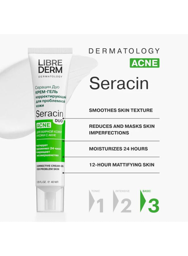 LIBREDERM SERACIN DUO Corrective Cream-Gel for Oily and Problem Skin with Niacinamide, Salicylic Acid & Zinc PCA – 40ml - Beauty Blushh
