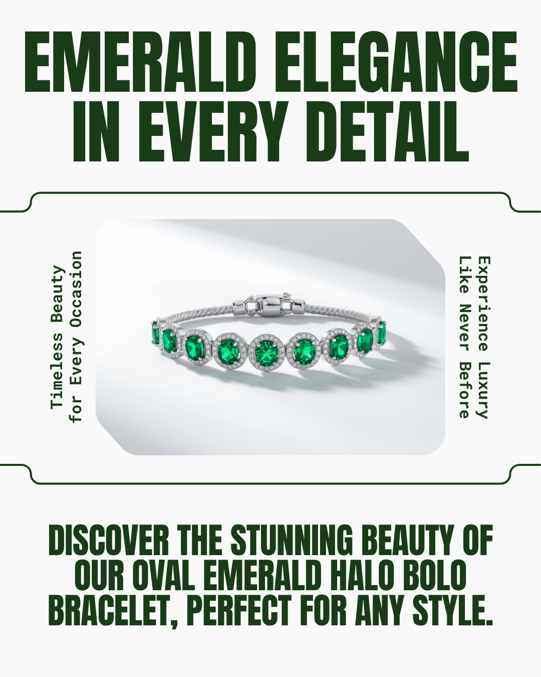 Adjustable Oval Green Sapphire Bracelet